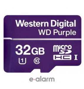 MICRO PURPLE 32GB Κάρτα μνήμης WD σειράς Purple κατάλληλη για κάμερες ΙΡ WESTERN-DIGITAL Κάρτες μνήμης 